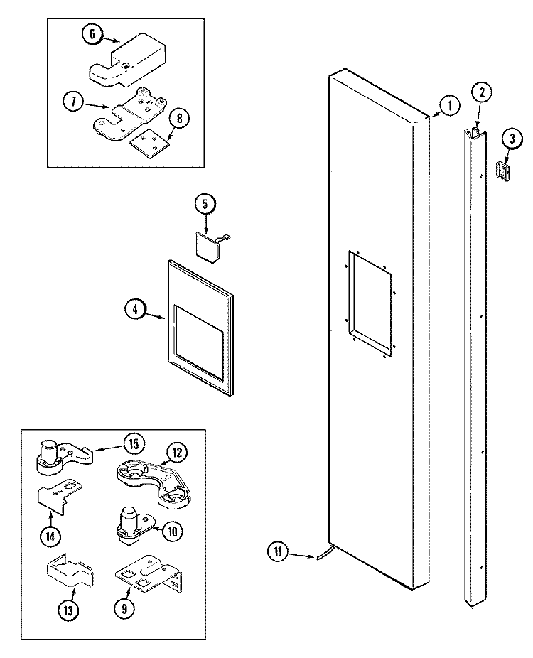 FREEZER OUTER DOOR (JCD2389GES) Diagram and Parts List for JCD2389GES  Jenn-Air Refrigerator