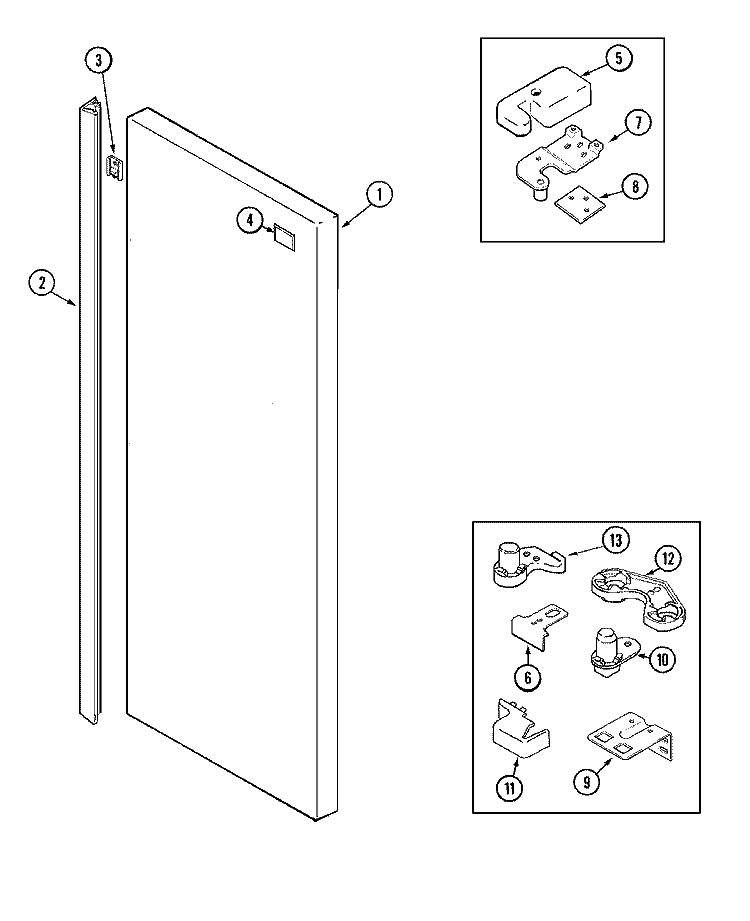 FRESH FOOD OUTER DOOR Diagram and Parts List for JCB2389GRS  Jenn-Air Refrigerator