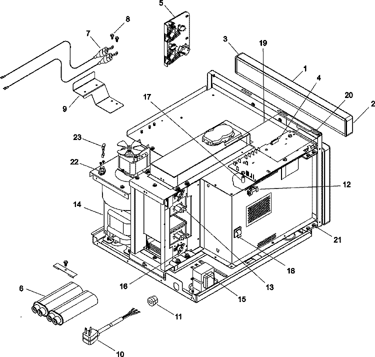 ELECTRICAL COMPONENTS Diagram and Parts List for HDC21RB P1323019M Amana Microwave