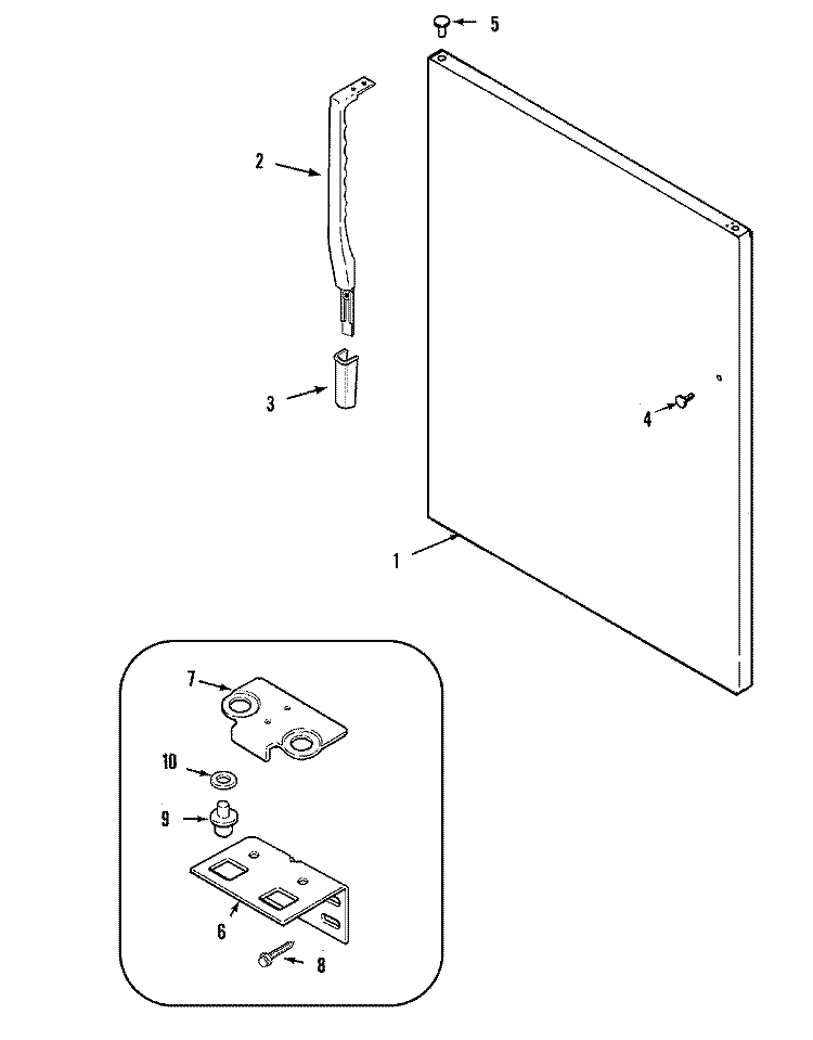 FRESH FOOD OUTER DOOR Diagram and Parts List for ATB1915HRW  Amana Refrigerator