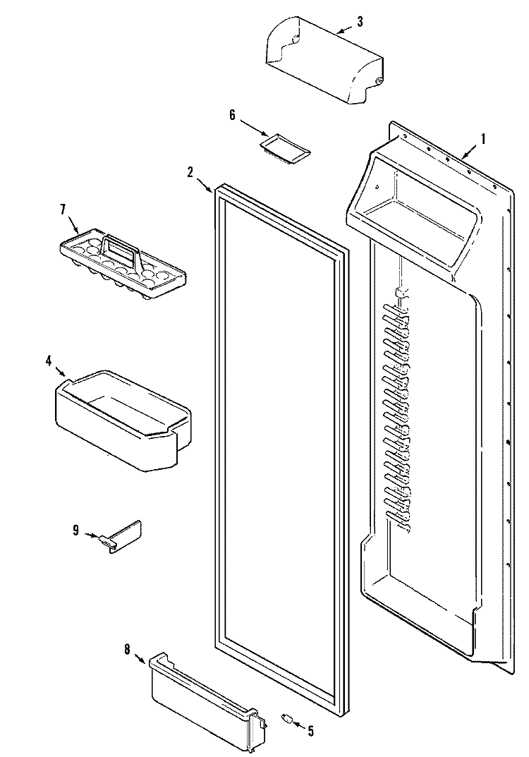 FRESH FOOD INNER DOOR Diagram and Parts List for GS2726CEHQ  Maytag Refrigerator