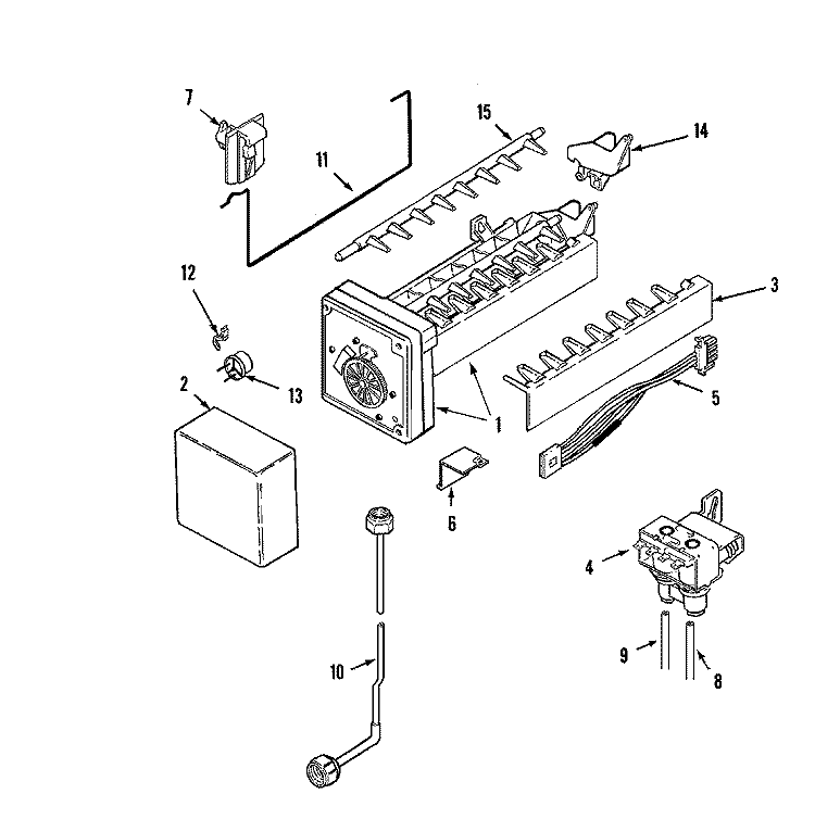 ICE MAKER Diagram and Parts List for GS2726CEHQ  Maytag Refrigerator