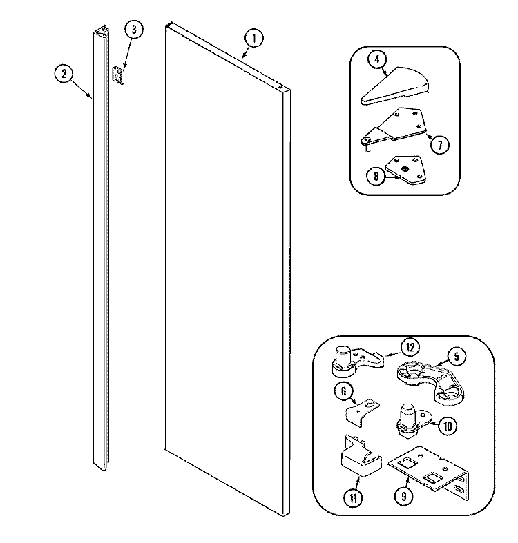 FRESH FOOD OUTER DOOR (JSD2789GES) Diagram and Parts List for JSD2789GES  Jenn-Air Refrigerator