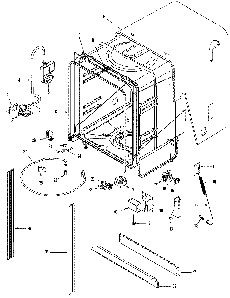 TUB Diagram and Parts List for ADB2200AWS  Amana Dishwasher