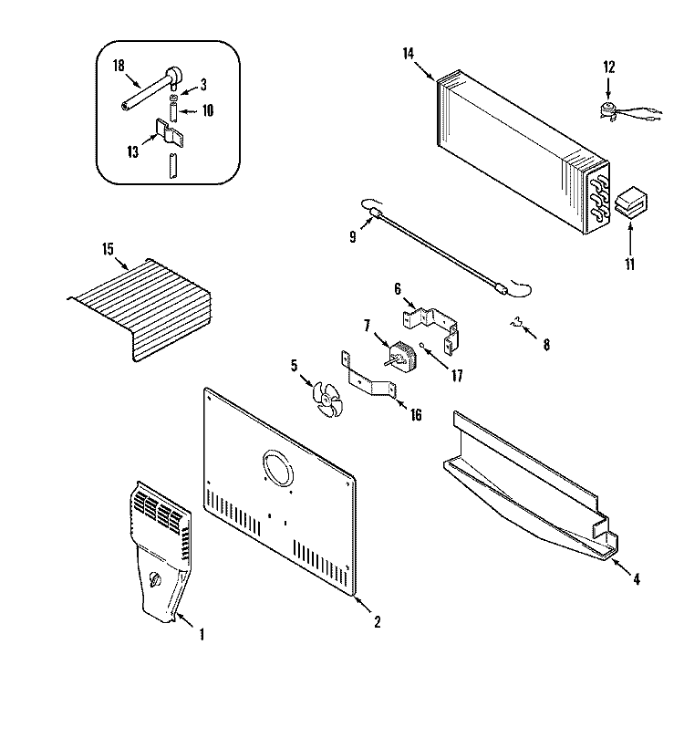 FREEZER COMPARTMENT Diagram and Parts List for MTF1972HRW  Maytag Refrigerator