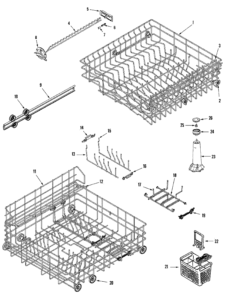TRACK & RACK ASSEMBLY Diagram and Parts List for JDB7900AWA  Jenn-Air Dishwasher