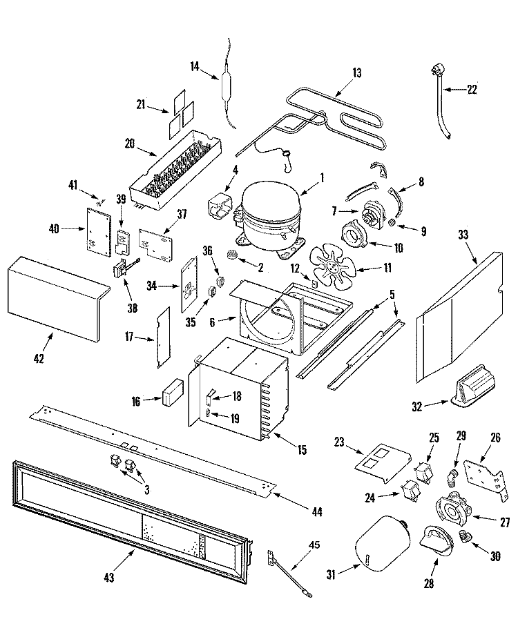 COMPRESSOR Diagram and Parts List for JS48PPDBDA  Jenn-Air Refrigerator