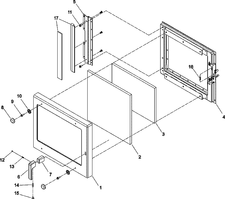 DOOR Diagram and Parts List for ACE5302 P1331307M Amana Microwave