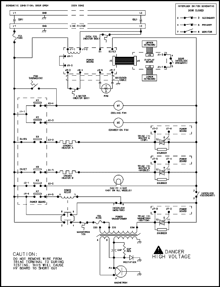 WIRING INFORMATION Diagram and Parts List for ACE5302 P1331307M Amana Microwave