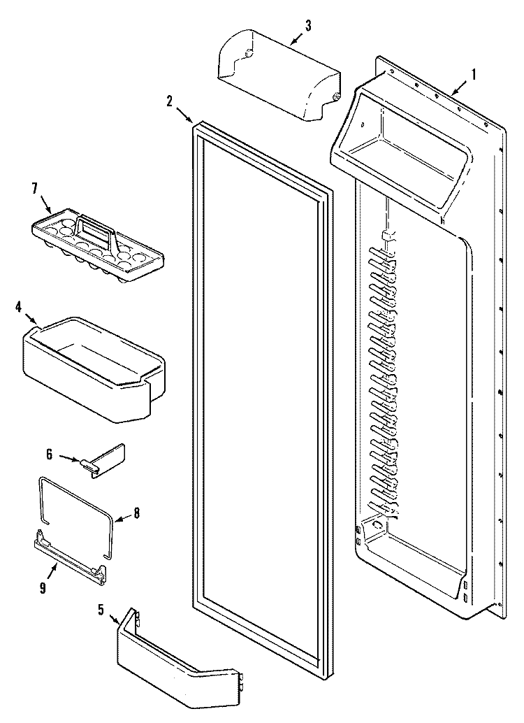 FRESH FOOD INNER DOOR Diagram and Parts List for GS2327PEHQ  Maytag Refrigerator