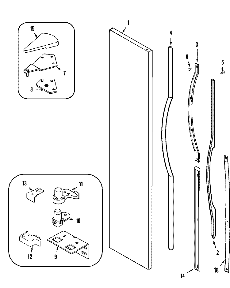 FREEZER OUTER DOOR Diagram and Parts List for GS2327PEHQ  Maytag Refrigerator