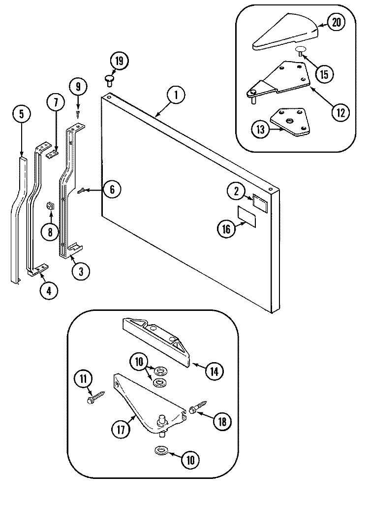 FREEZER OUTER DOOR (BISQUE) Diagram and Parts List for CT21A6FQ  Crosley Refrigerator