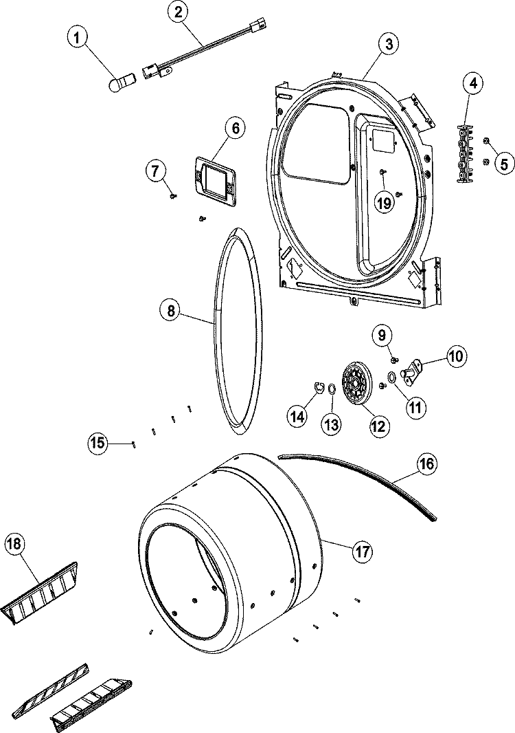 TUMBLER Diagram and Parts List for CDE6500Q  Crosley Dryer