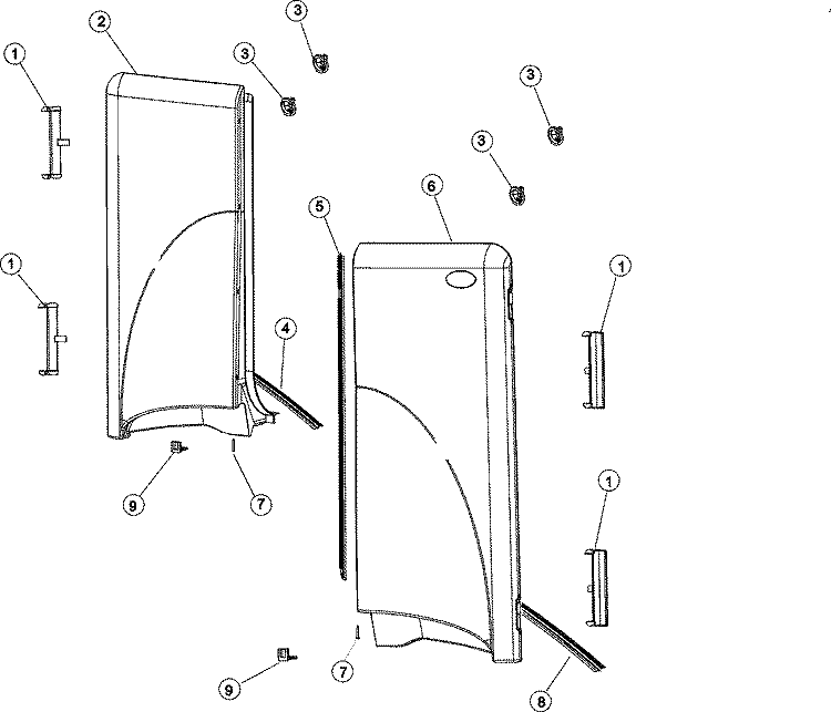 UPPER DOOR Diagram and Parts List for MCE8000AZW  Maytag Dryer