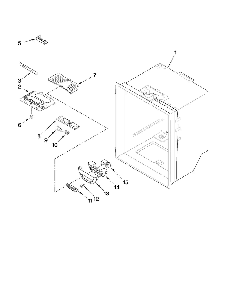 Refrigerator Liner Parts Diagram and Parts List for MBF1958XEB4  Maytag Refrigerator