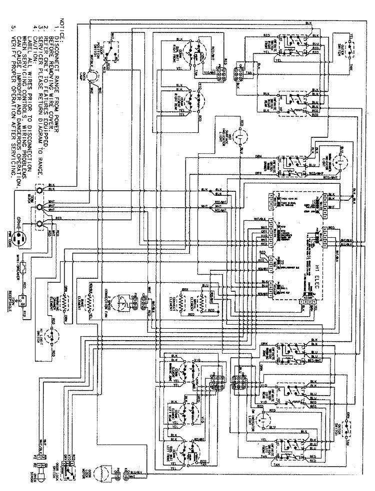 WIRING INFORMATION (AT VARIOUS SERIES) Diagram and Parts List for CE35111AAV  Crosley Wall Oven