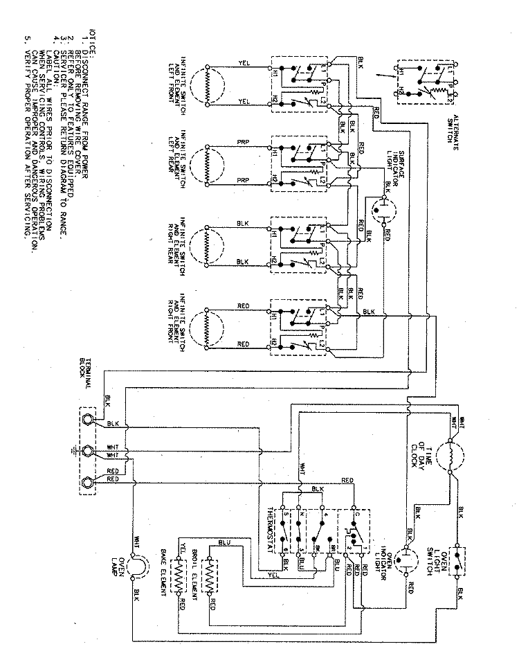 WIRING INFORMATION (AT SERIES 16) Diagram and Parts List for CER1360BAW  Magic Chef Range