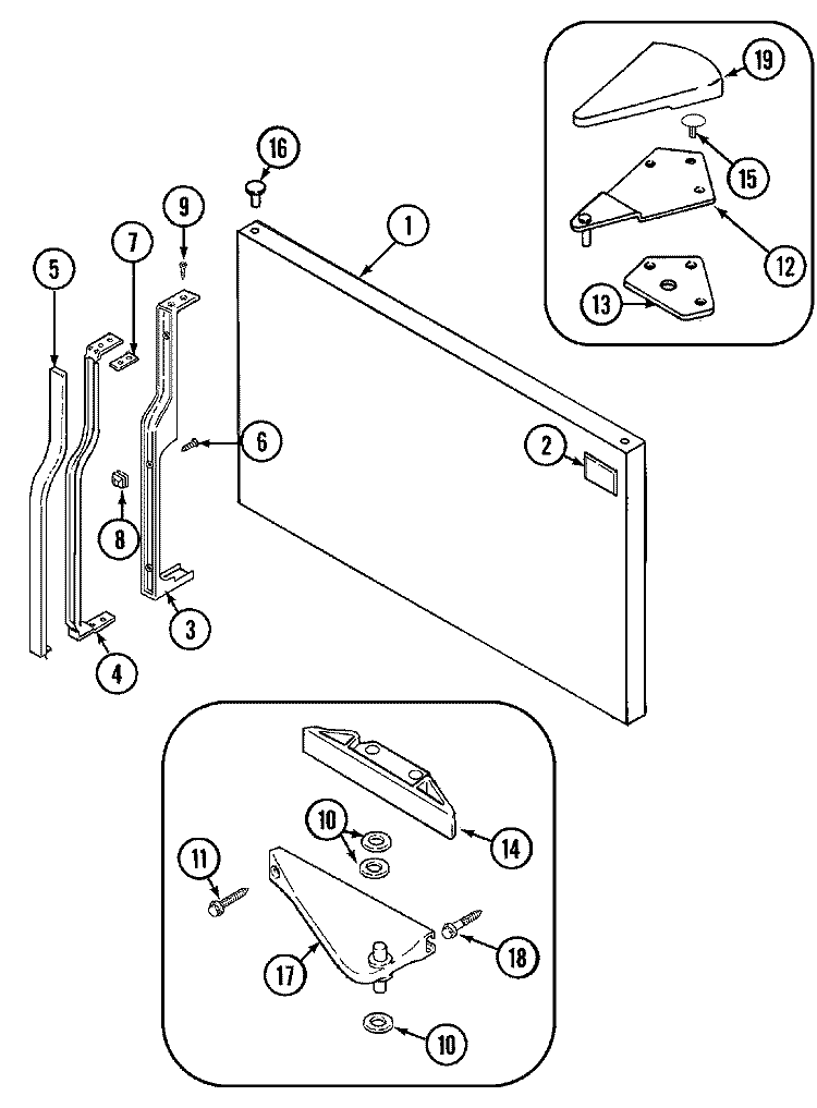 FREEZER OUTER DOOR (REV 10) Diagram and Parts List for CT19G6W  Crosley Refrigerator