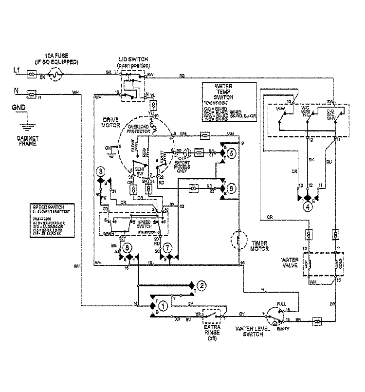 WIRING INFORMATION Diagram and Parts List for MAV6451AWW  Maytag Washer
