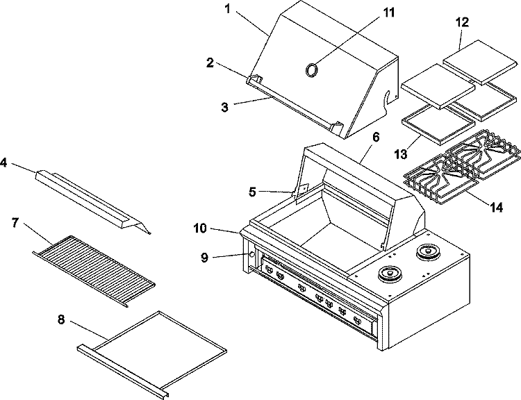 BODY Diagram and Parts List for DBQ55TA  Dynasty Smoker