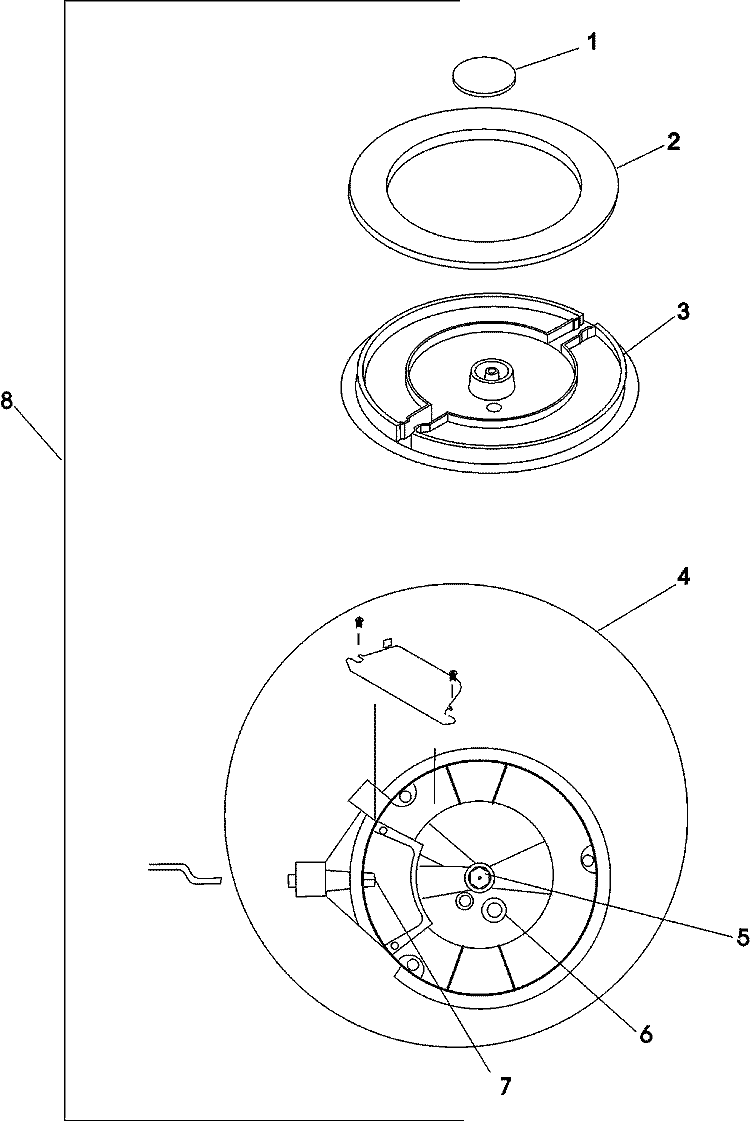 OPEN BURNER Diagram and Parts List for DBQ55TA  Dynasty Smoker