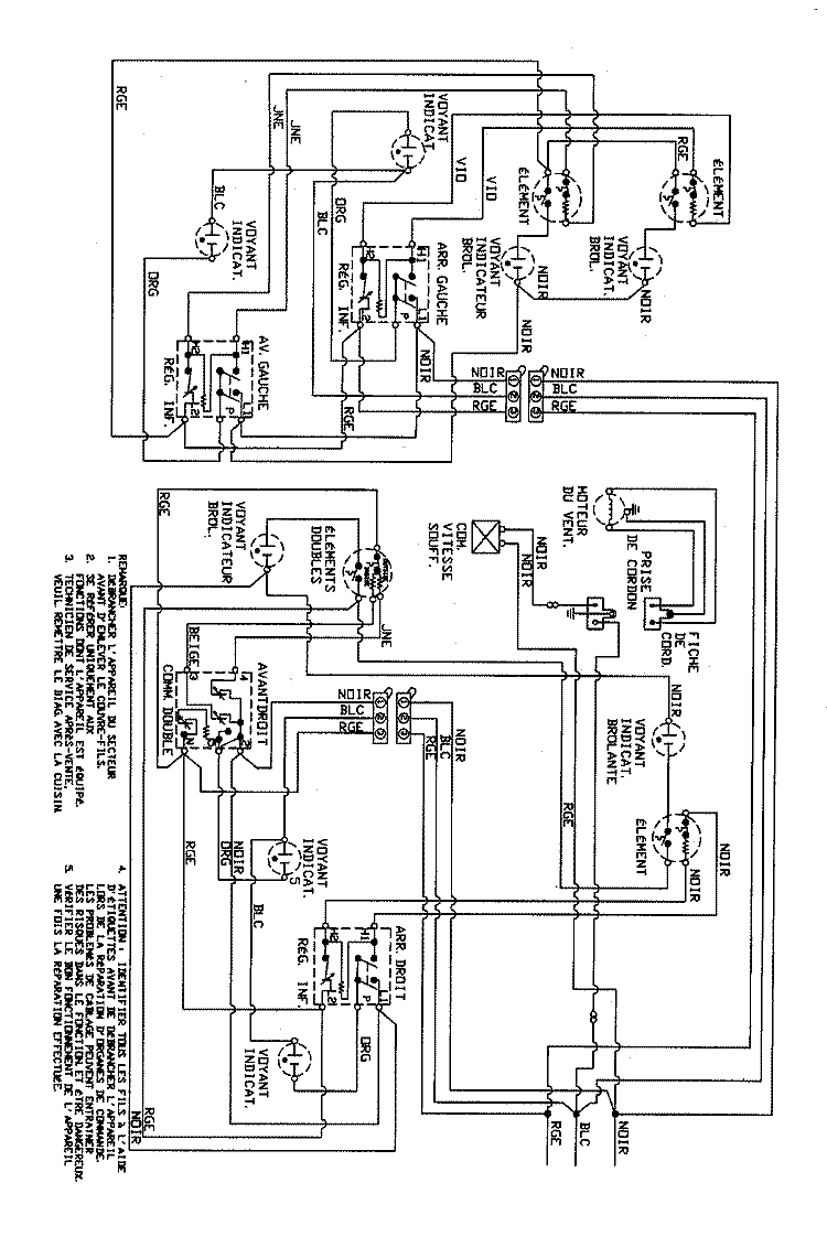 WIRING INFORMATION (FRCH) Diagram and Parts List for JED8430BDF  Jenn-Air Cooktop
