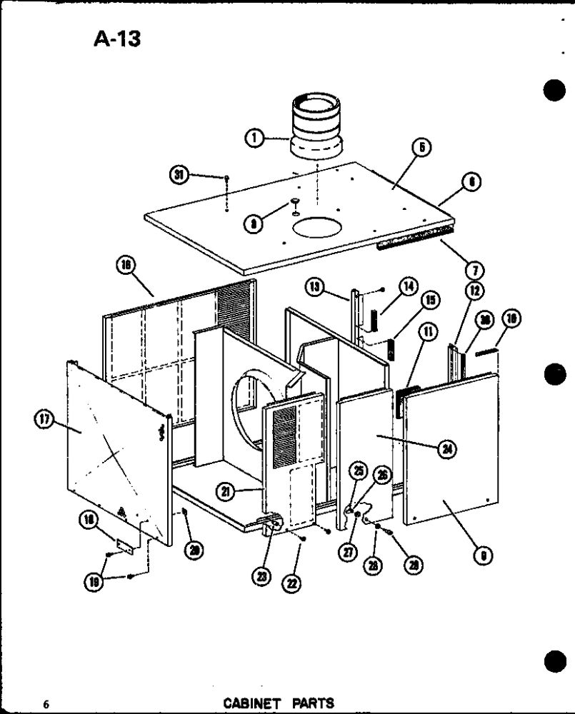 Cabinet Parts 1 Diagram and Parts List for EPCG3010-1B P67470-2C Amana Heater