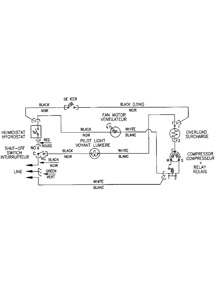 WIRING INFORMATION Diagram and Parts List for DK25 P1307705R Amana Dehumidifier