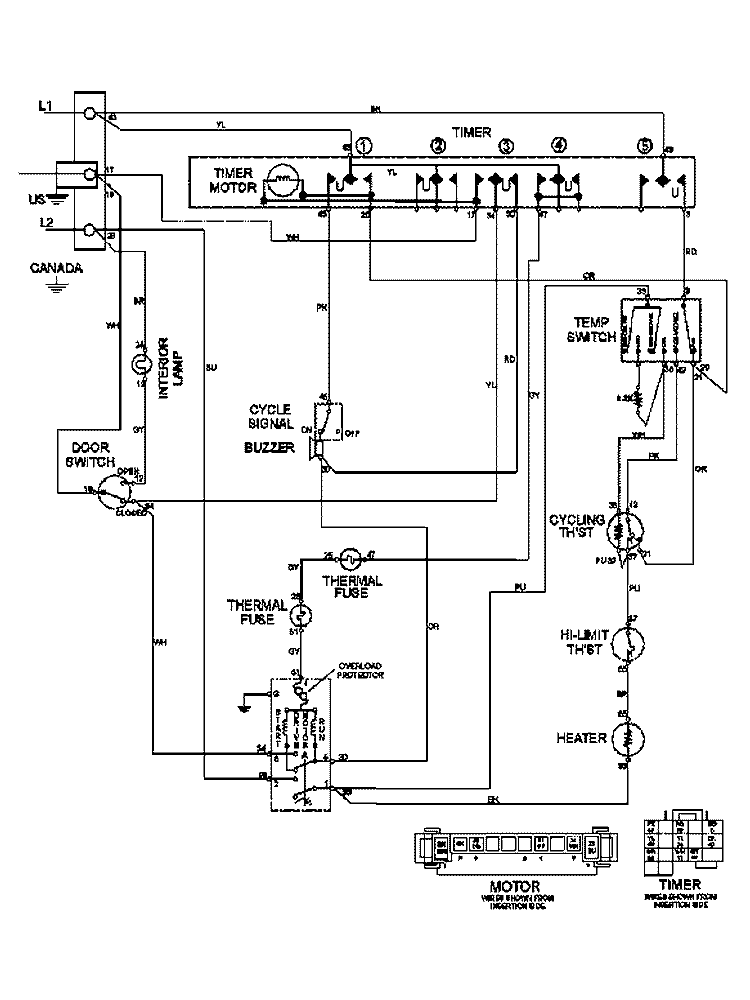 WIRING INFORMATION Diagram and Parts List for MDE6460AYW  Maytag Dryer