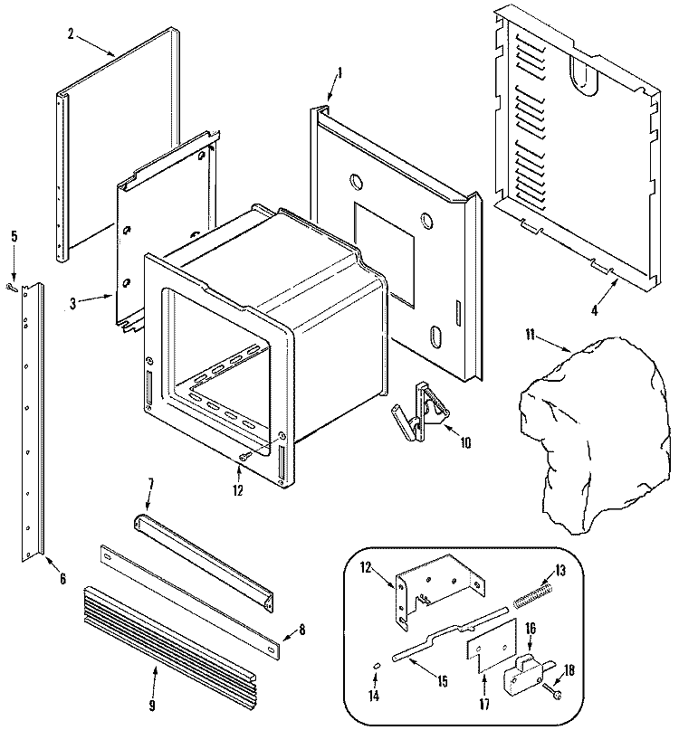 BODY Diagram and Parts List for JGW8130DDW  Jenn-Air Wall Oven