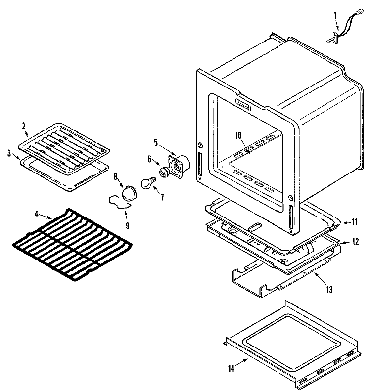 OVEN / BASE Diagram and Parts List for JGW8130DDW  Jenn-Air Wall Oven