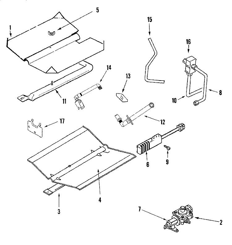 GAS CONTROLS Diagram and Parts List for JGW8130DDW  Jenn-Air Wall Oven