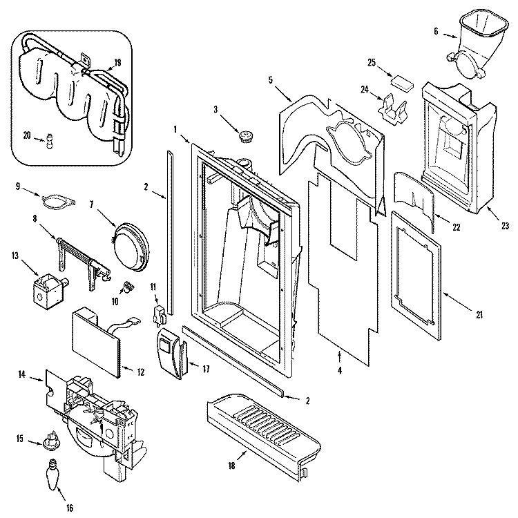 FOUNTAIN (GS2728GEHQ) Diagram and Parts List for GS2728GEHQ  Maytag Refrigerator