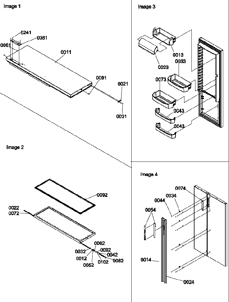 Refrigerator Door, Door Trim And Handles Diagram and Parts List for SRDE528VW-P1320403WW  Amana Refrigerator