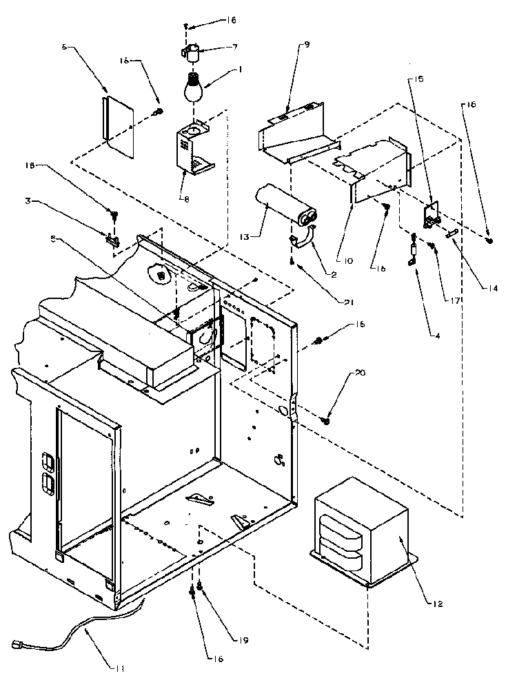Electrical Parts & Components Diagram and Parts List for CRSBG459P P1110416MV Amana Microwave