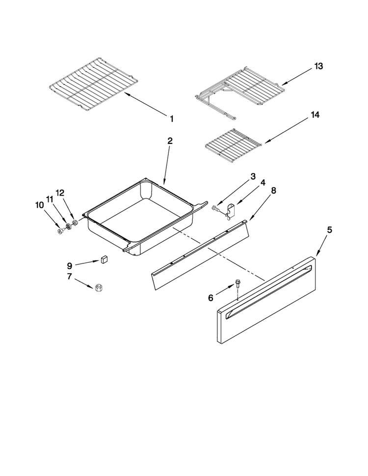 Drawer And Rack Parts Diagram and Parts List for MES5875BCF20  Maytag Range