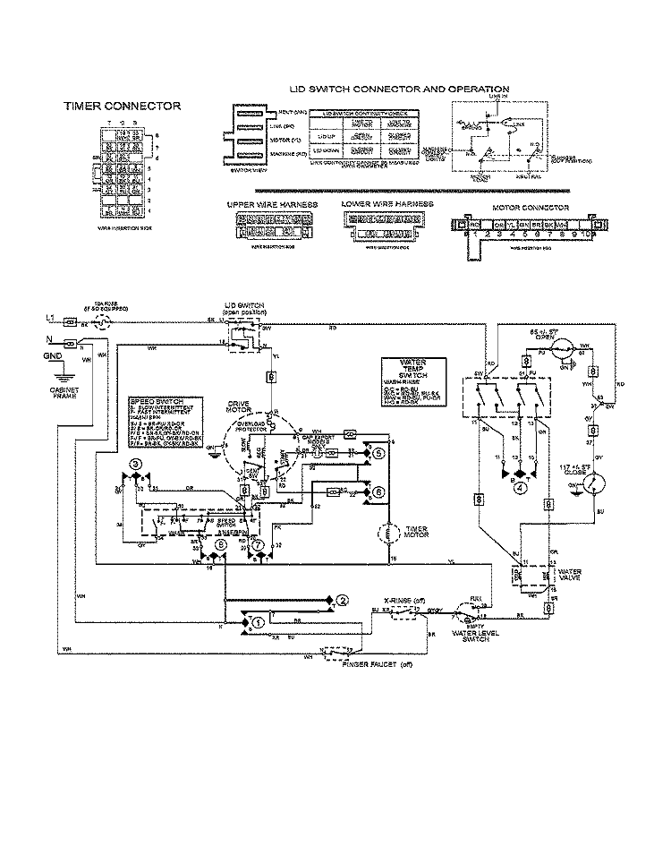 WIRING INFORMATION Diagram and Parts List for MAVT734EWW  Maytag Washer