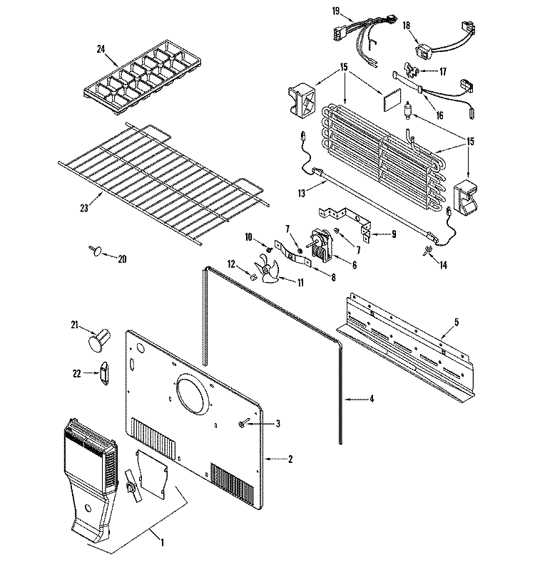 FREEZER COMPARTMENT Diagram and Parts List for ATB1504ARB  Amana Refrigerator