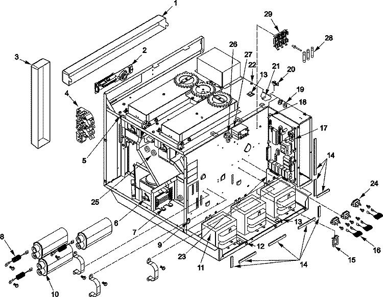 ELECTRICAL COMPONENTS Diagram and Parts List for RC5MDTM P1327615M Amana Microwave