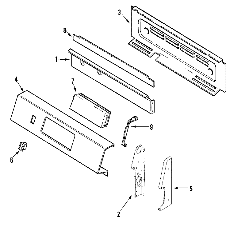 CONTROL PANEL Diagram and Parts List for LGR3725ADC  Admiral Range