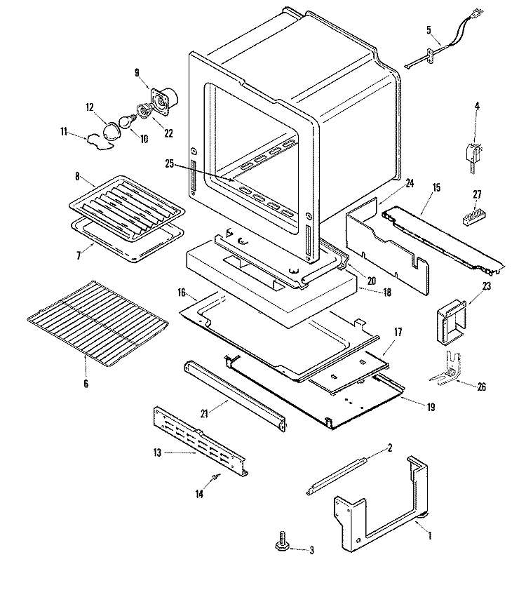 OVEN / BASE Diagram and Parts List for AGR5712ADS  Amana Range