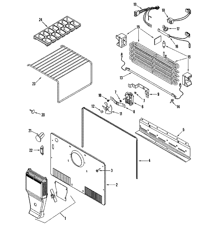 FREEZER COMPARTMENT Diagram and Parts List for CTB1502ARQ  Magic Chef Refrigerator