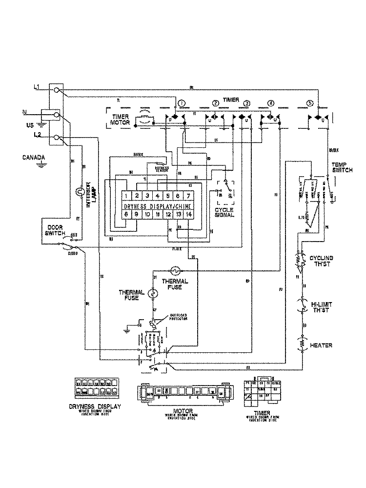 WIRING INFORMATION Diagram and Parts List for MDE7658BYQ  Maytag Dryer