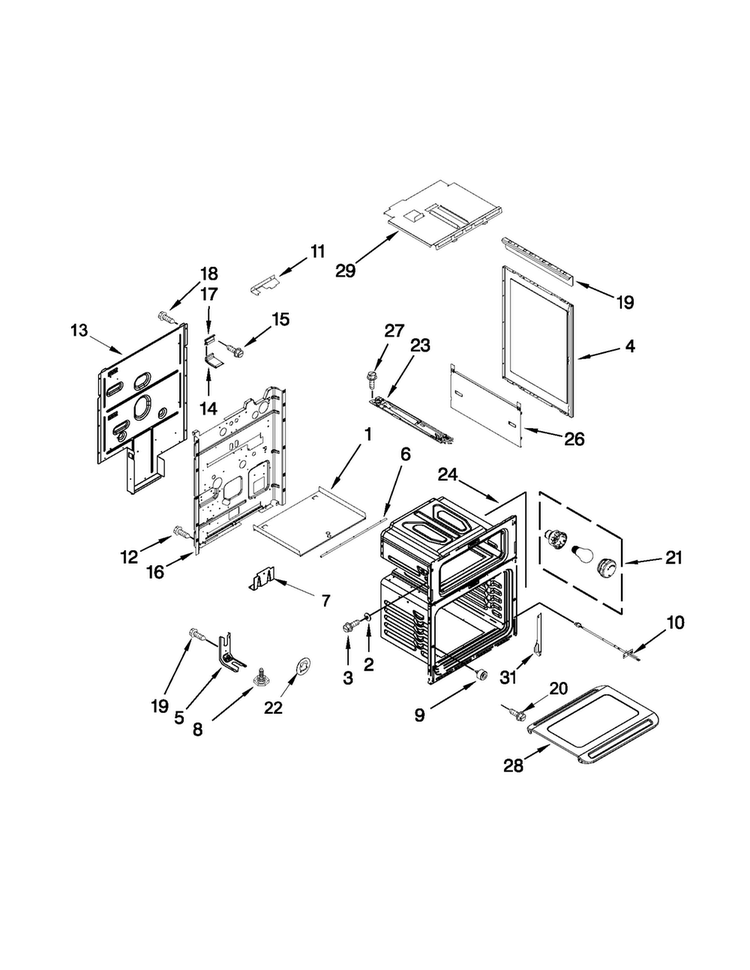 Chassis Parts Diagram and Parts List for MGT8885XB03  Maytag Range