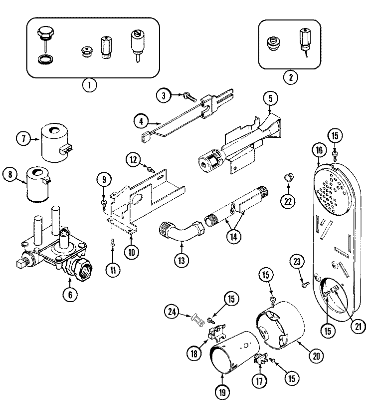 GAS VALVE Diagram and Parts List for MDG5500AWQ  Maytag Dryer
