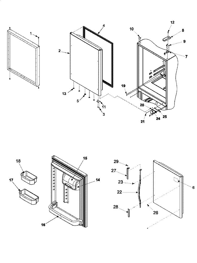 REFRIGERATOR DOOR Diagram and Parts List for MBB1952HEQ  Maytag Refrigerator