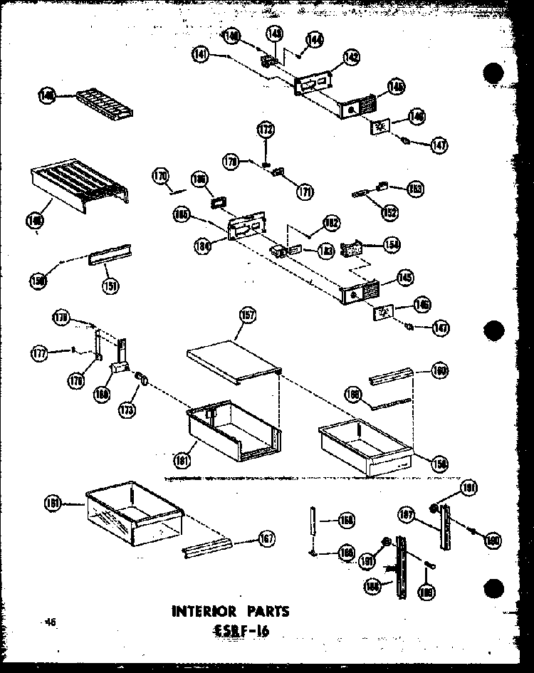 Section 1 Diagram and Parts List for ESRF16-C-P30303-3WC  Amana Refrigerator