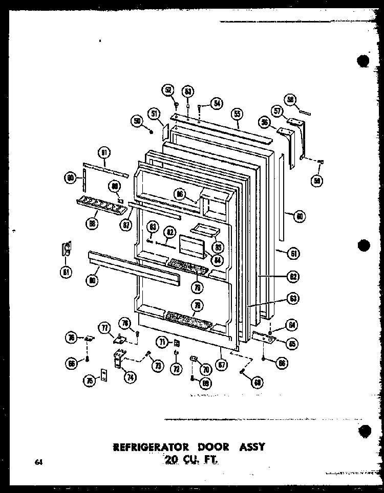 Refrigerator Door Assy 20 Cu. Ft. Diagram and Parts List for T16J-P60236-9W  Amana Refrigerator