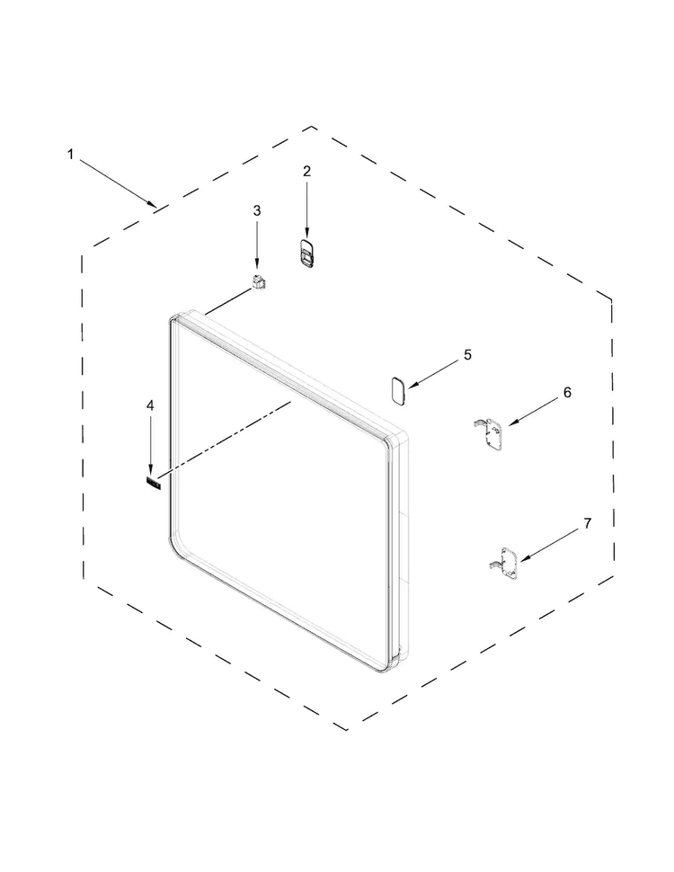 Door Parts Diagram and Parts List for MEDB835DW0  Maytag Dryer