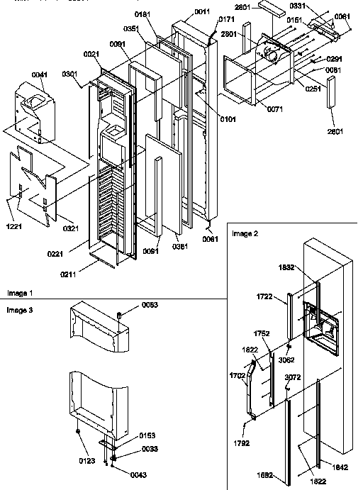Freezer Door Diagram and Parts List for SSD21SL-P1193908WL  Amana Refrigerator